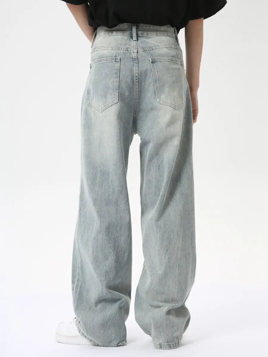 Japanese Brand Retro loose straight leg high street jeans Size US 32 / EU 48 - 4 Thumbnail