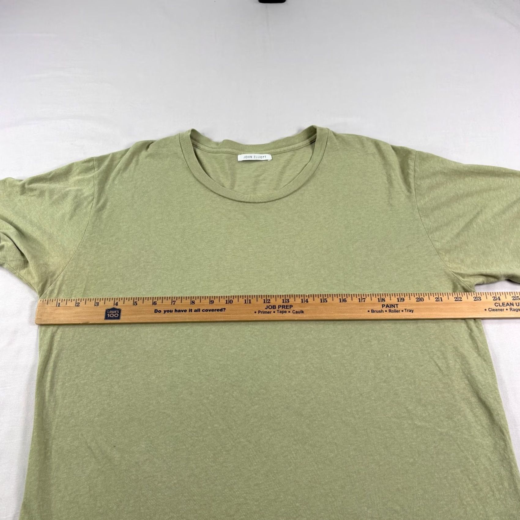 John Elliott John Elliott Shirt Mens Size L Green Crew Neck Short Sleeve Cotton Size US L / EU 52-54 / 3 - 5 Thumbnail