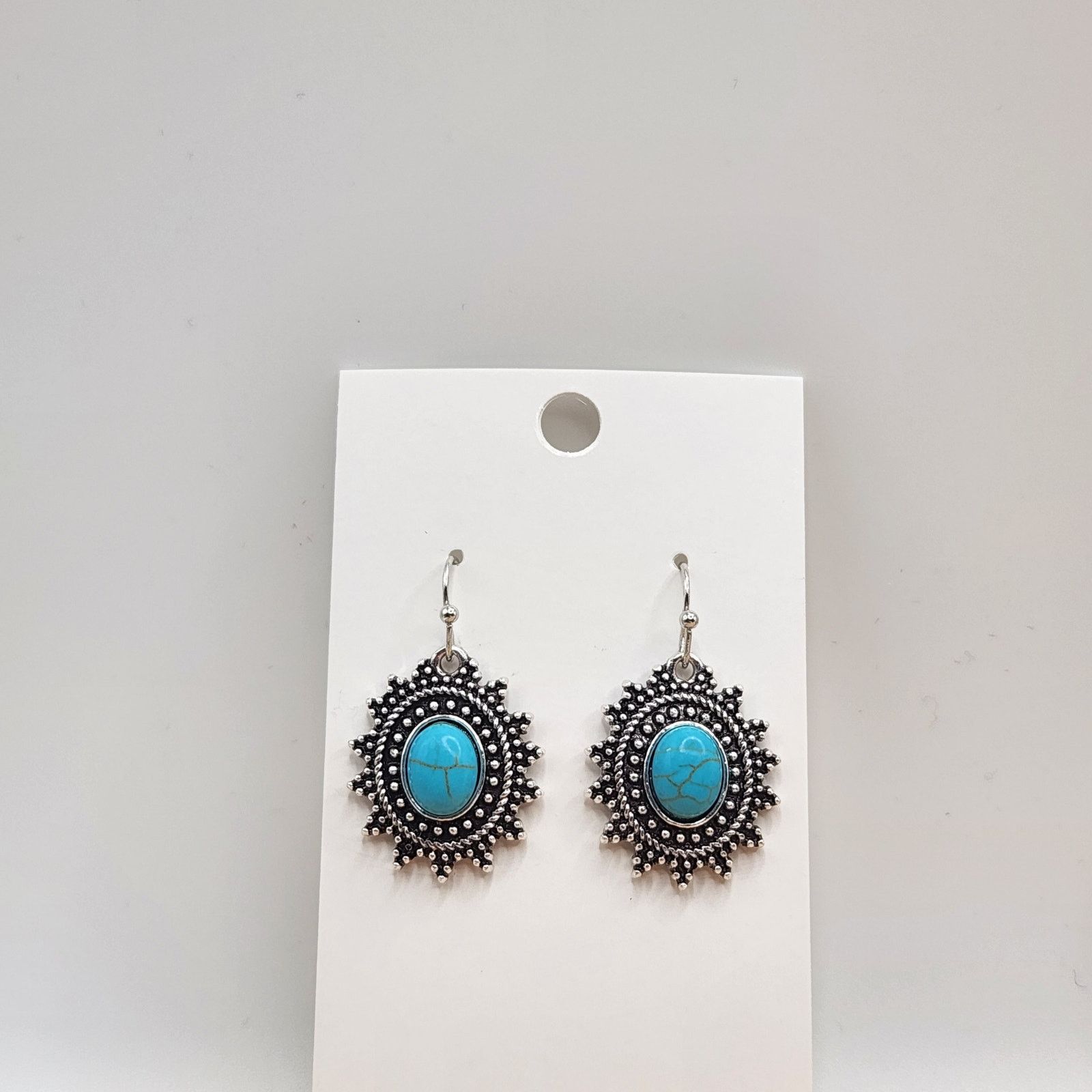 Other Boho Medallion Turquoise Mosaic Dangle Earrings Size ONE SIZE - 3 Thumbnail