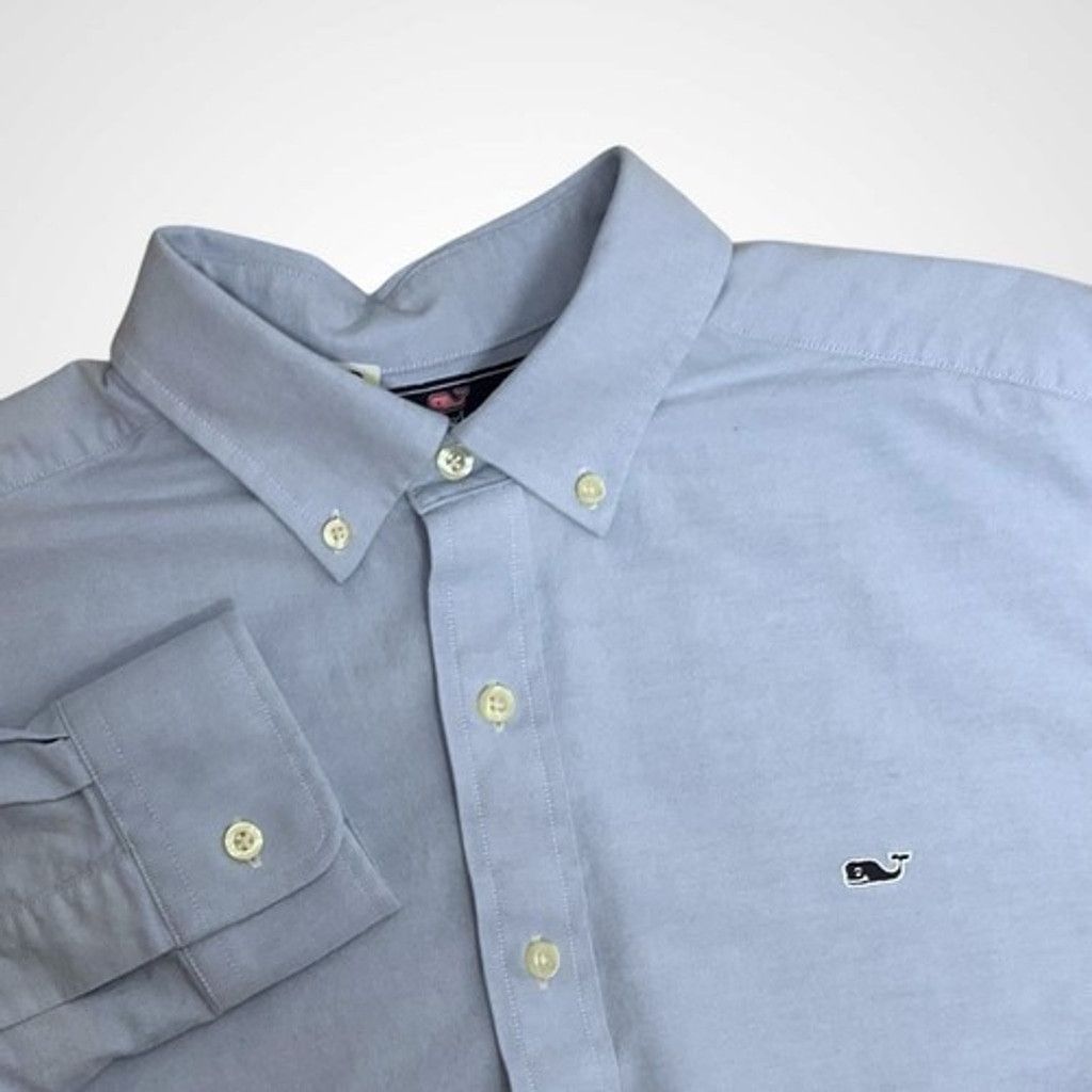 Vineyard Vines Vineyard Vines Slim Fit Blue Button Up Whale Shirt Men L Size US L / EU 52-54 / 3 - 1 Thumbnail