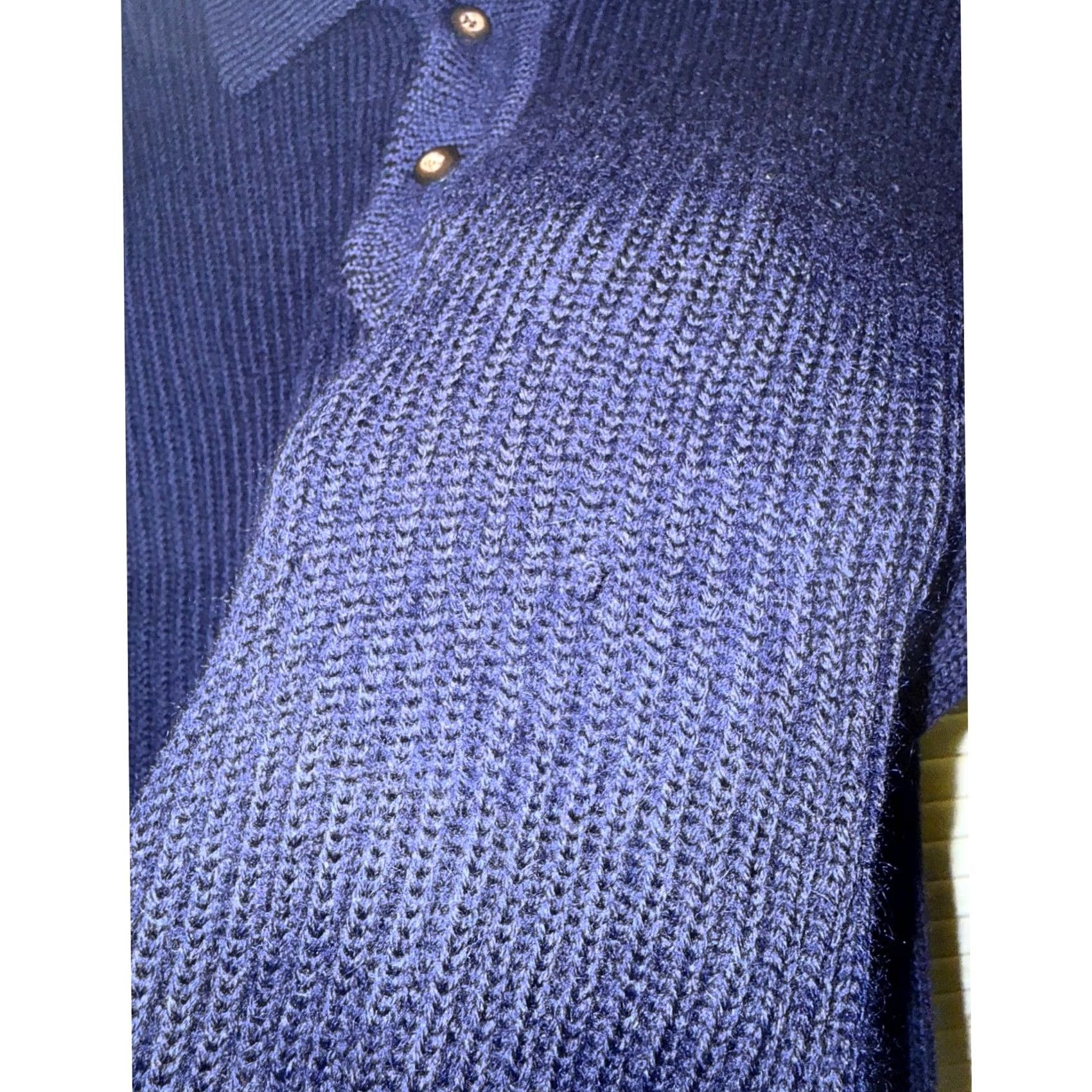 Gap VINTAGE Gap Polo Knit Long Sleeve Navy Blue Wool Oversized Pullover S Men Small Size Size US S / EU 44-46 / 1 - 5 Thumbnail