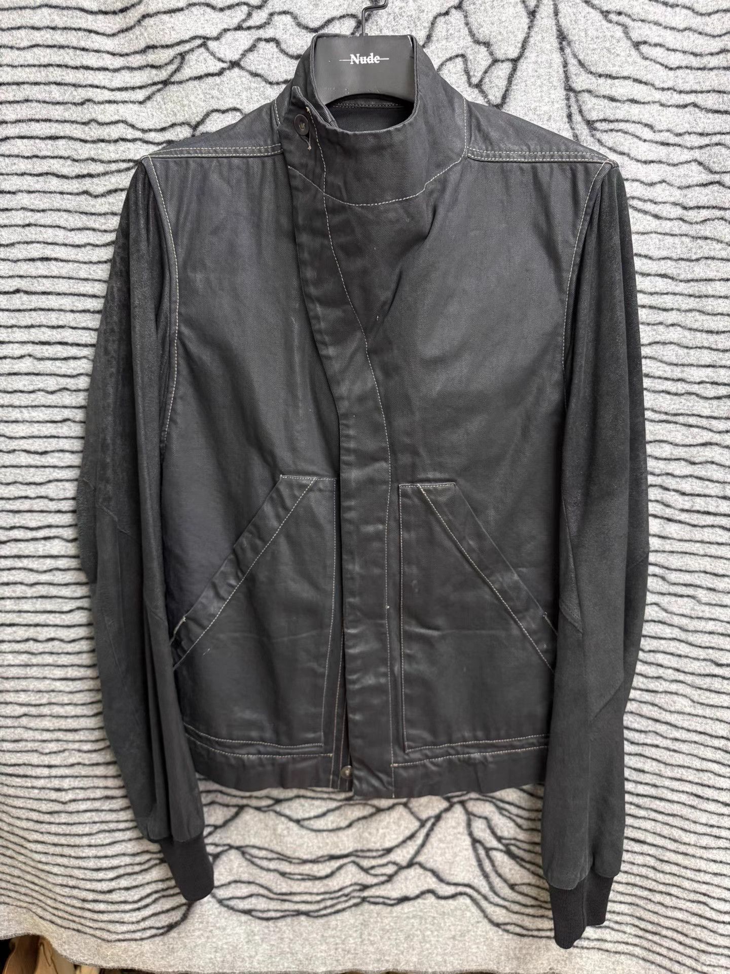 Rick Owens Rick Owens Waxed Denim Leather Panel Jacket K20 Size US M / EU 48-50 / 2 - 1 Thumbnail