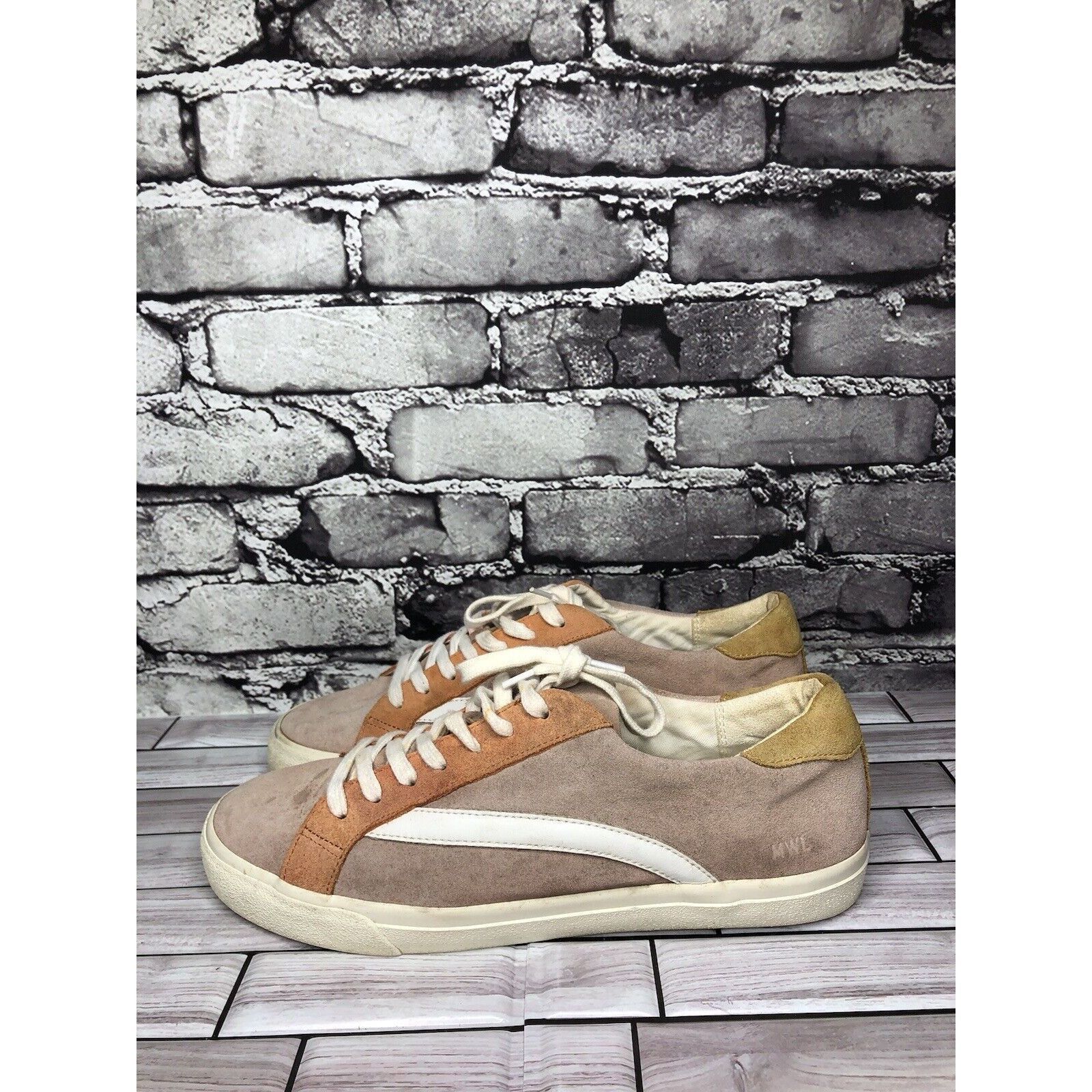 Madewell Madewell Sidewalk Suede Orange Leather Lace Low Top Sneakers Size US 10 / IT 40 - 14 Thumbnail