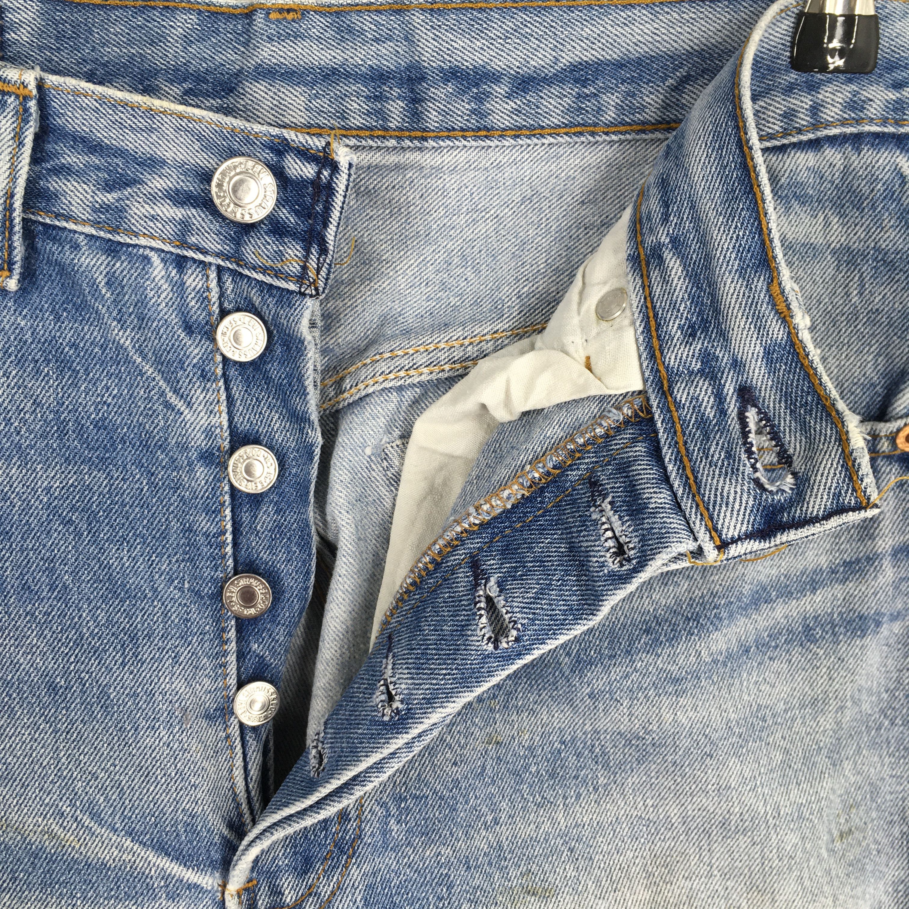 Levi's Size 29x32.5 Vintage 90s Levi's 501 Faded Dirty Jeans S1412 Size US 29 - 6 Thumbnail