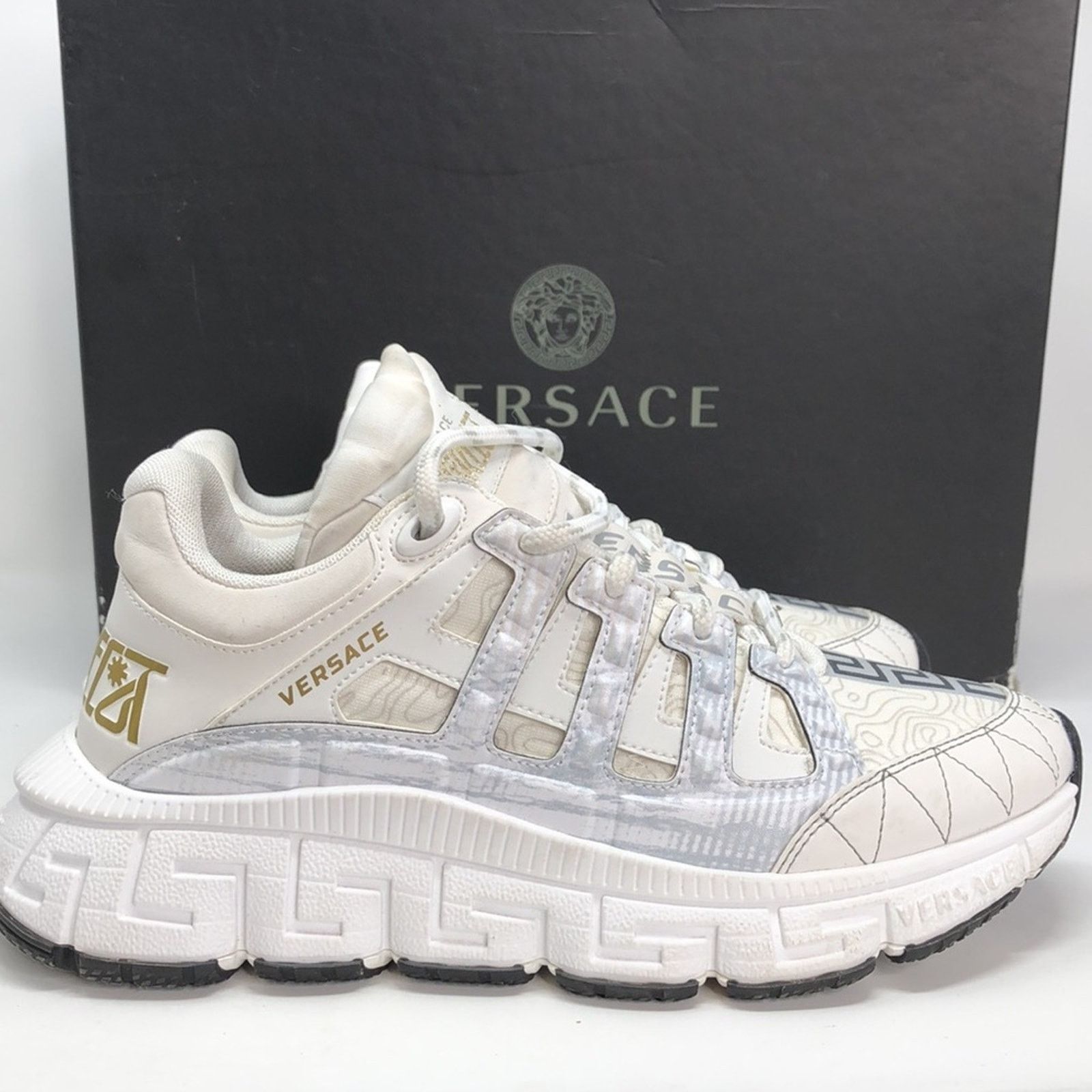 Versace Versace Womens Trigreca Bianco Oro DST539G Sneakers -Size 39 Size US 9 / IT 39 - 2 Thumbnail