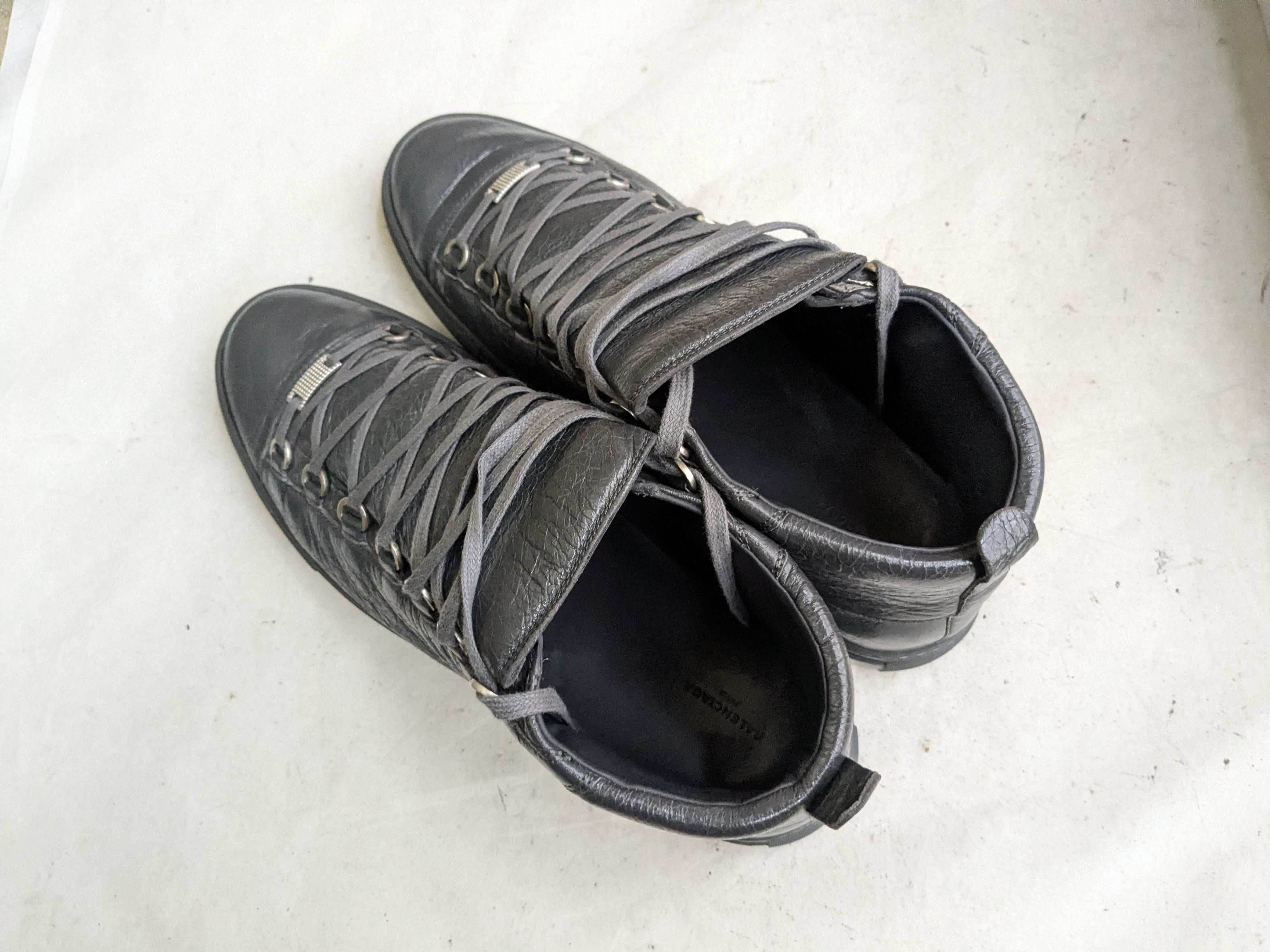 Balenciaga Balenciaga Arena Gray 14 Leather High Tops Size US 14 / EU 47 - 9 Thumbnail