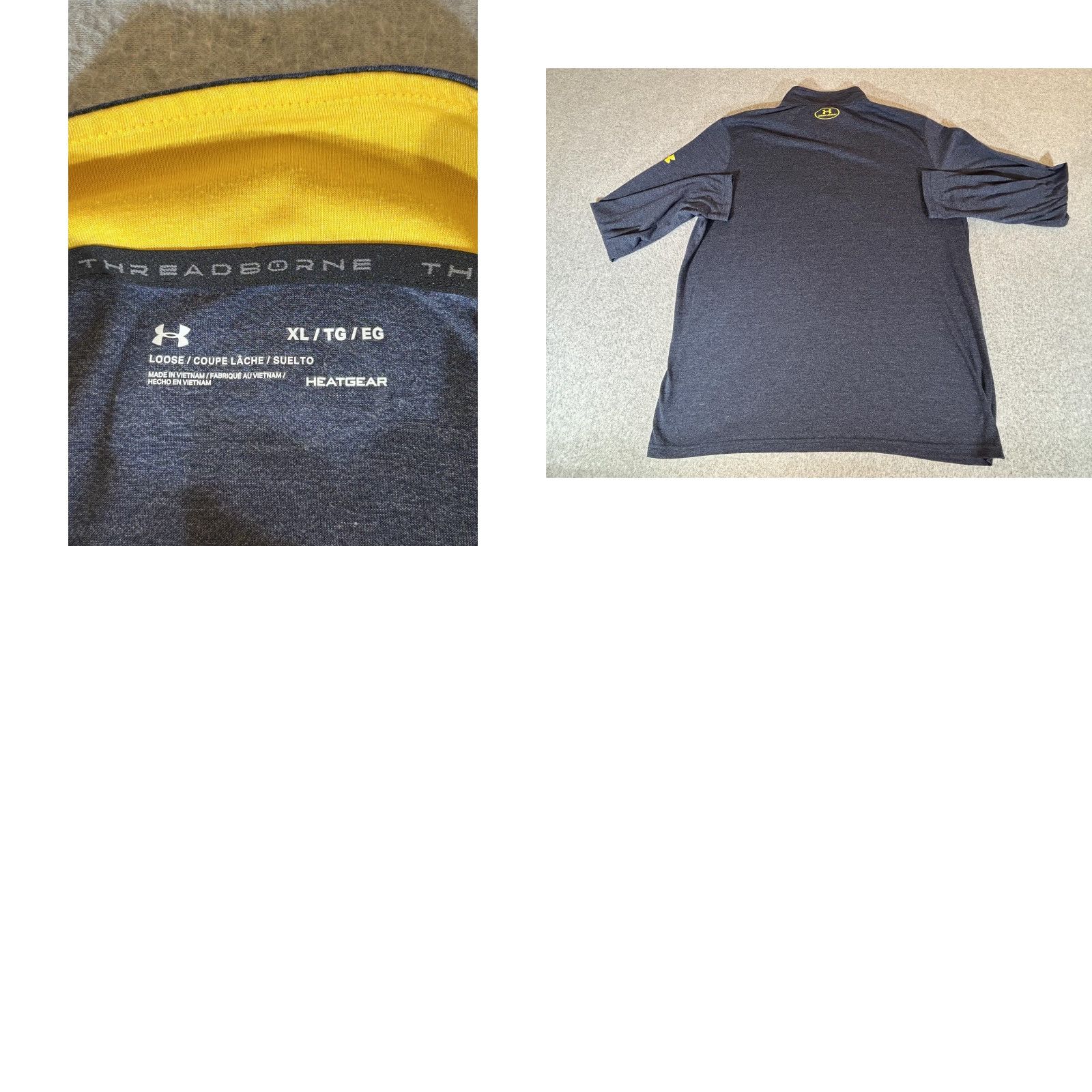 Under Armour VINTAGE US Navy Pullover Mens XL Blue 1/4 Zip Under Armour HeatGear Long Sleeve Shirt UA Size US XL / EU 56 / 4 - 8 Thumbnail