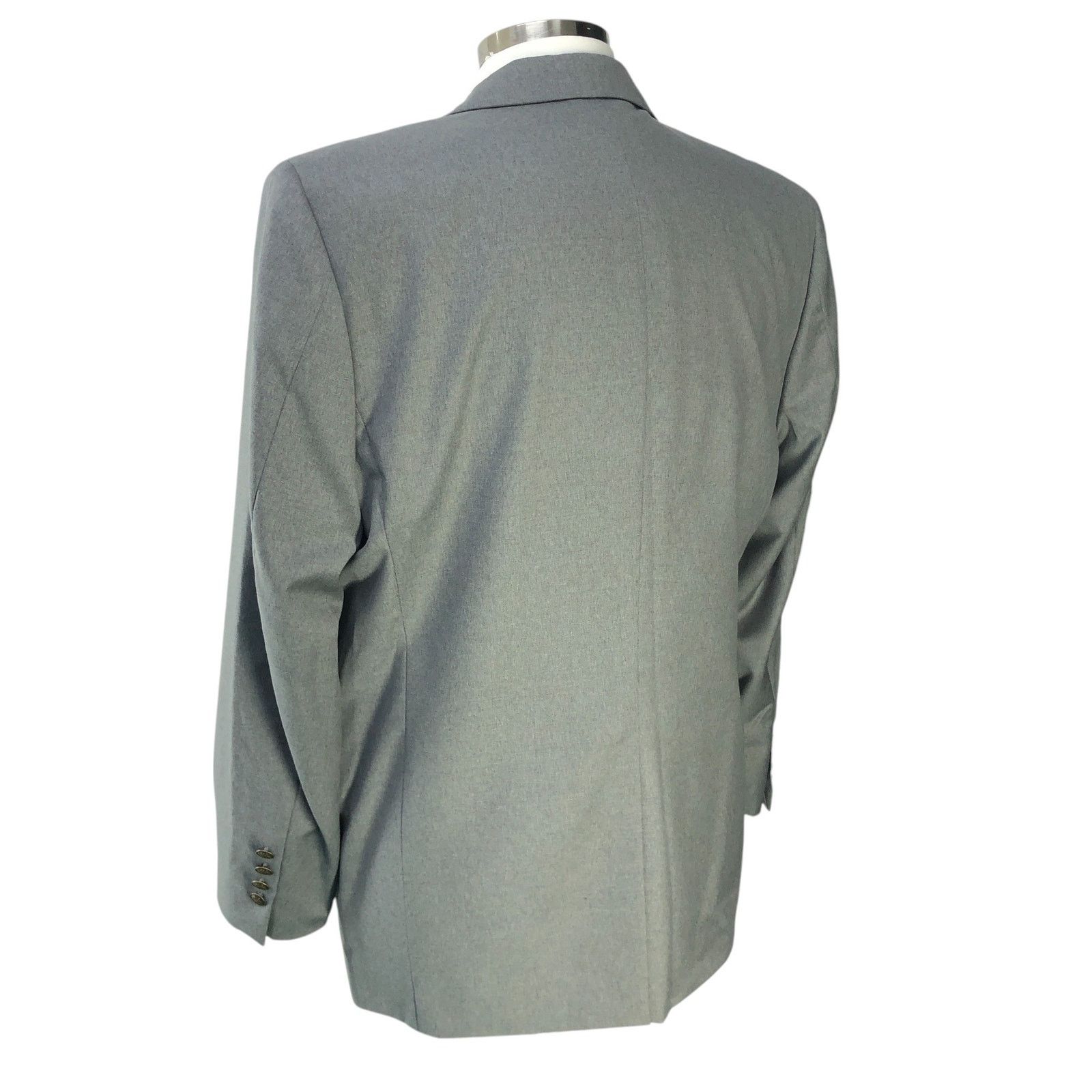 Paul Fredrick Paul Fredrick Size 42S Blazer Sport Coat Gray Brass Buttons Size 42S - 8 Thumbnail