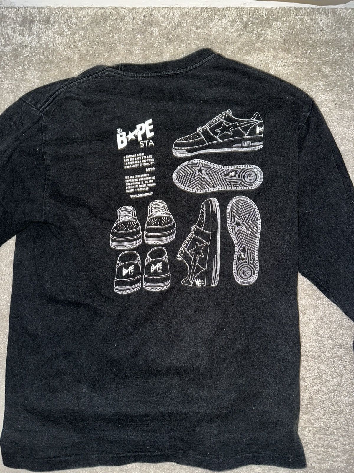 Bape Bape Bapesta longsleeve tshirt Size US M / EU 48-50 / 2 - 2 Thumbnail