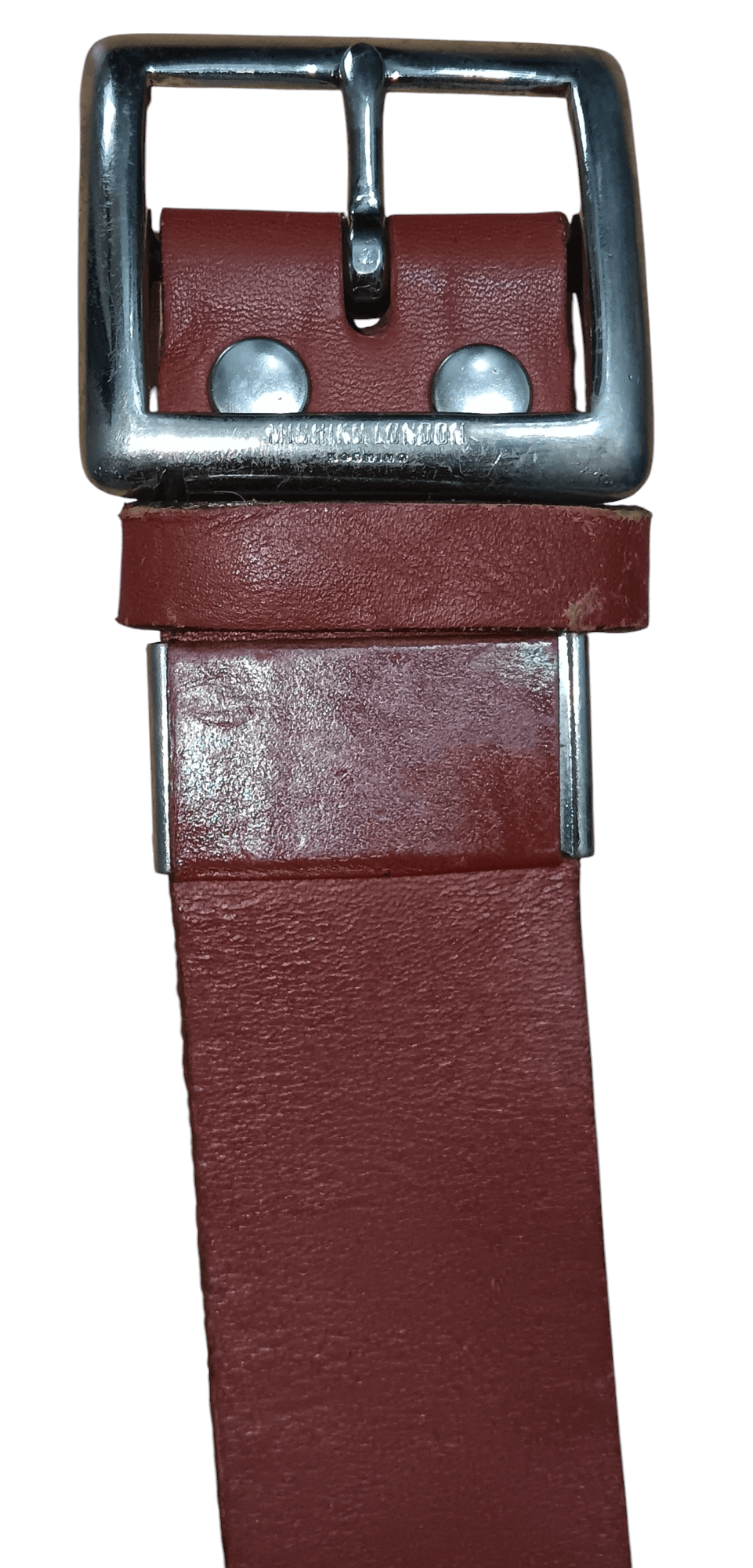 Genuine Leather MICHIKO KOSHINO LONDON LEATHER BELT Size 32 - 3 Thumbnail