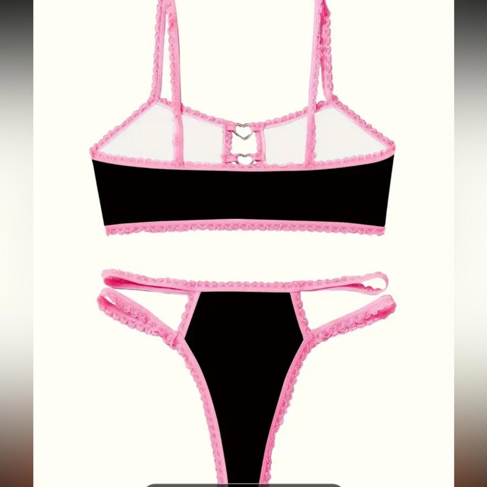 Designer Pink And Black Bunny Intimates Set NWT Size ONE SIZE - 5 Thumbnail