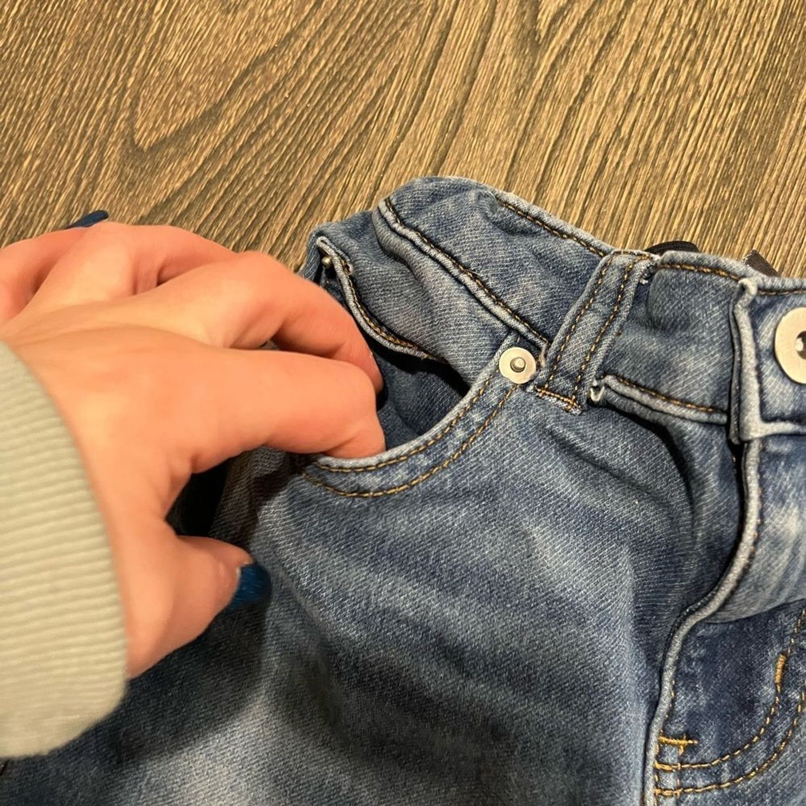 Vintage Members Mark Boys Favorite Knit Denim Jeans Slim Fit Size 10 Size 32" / US 10 / IT 46 - 2 Thumbnail