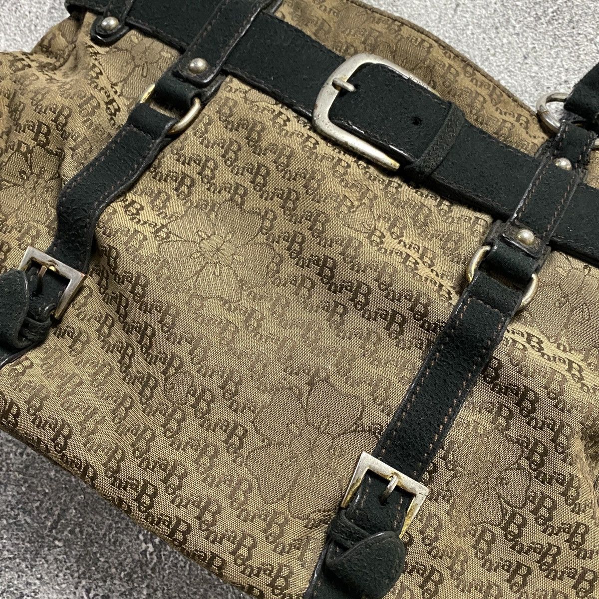Japanese Brand 2000s Monogram Brown & Black Buckled Handbag Size ONE SIZE - 3 Thumbnail