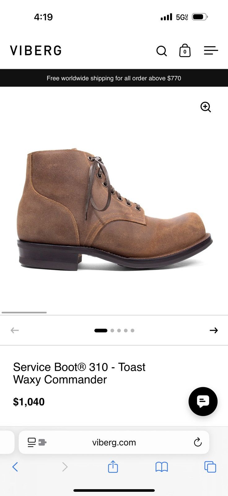 Viberg Viberg Service Boot 310 - Toast Waxy Commander Size US 11.5 / EU 44-45 - 6 Thumbnail