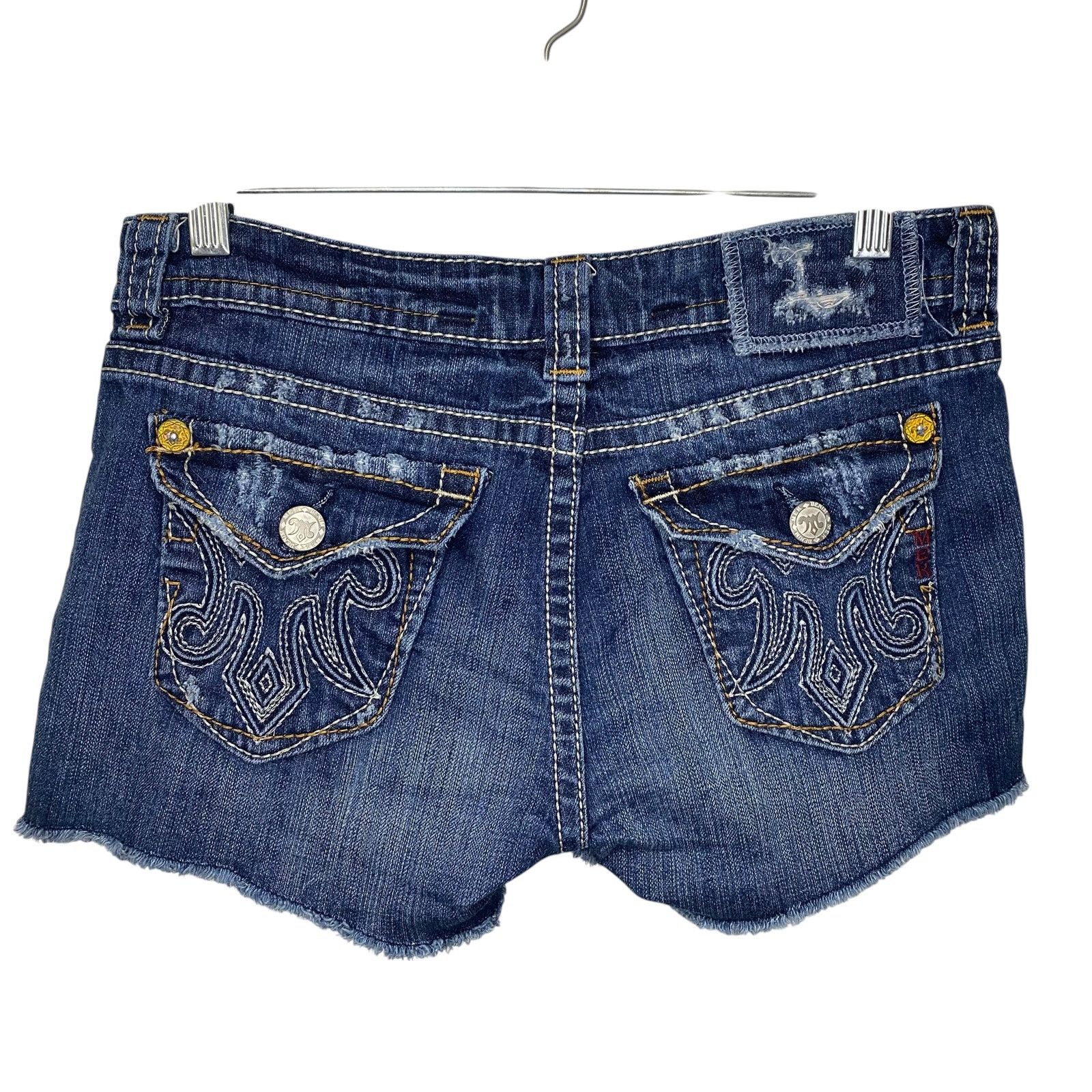 Mek Denim VTG Y2K Mek Denim Distressed Embroidered Jean Shorts Size 28" / US 6 / IT 42 - 2 Thumbnail