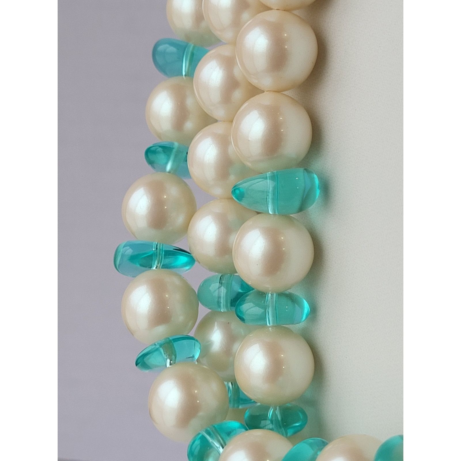 Monet Monet Necklace Vintage Signed Faux Pearl & Turquoise Size ONE SIZE - 8 Thumbnail