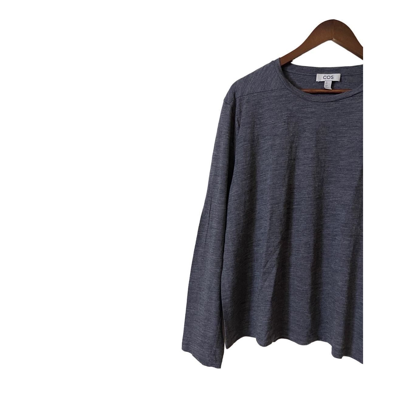 Cos COS 100% Wool Grey Crewneck Long Sleeve Lightweight Sweater Size US L / EU 52-54 / 3 - 4 Thumbnail