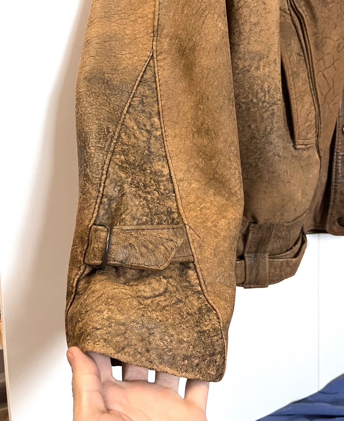 Genuine Leather × Vintage 🔥Vintage 90s Avantgarde Genuine Leather Jacket Size US XL / EU 56 / 4 - 6 Thumbnail