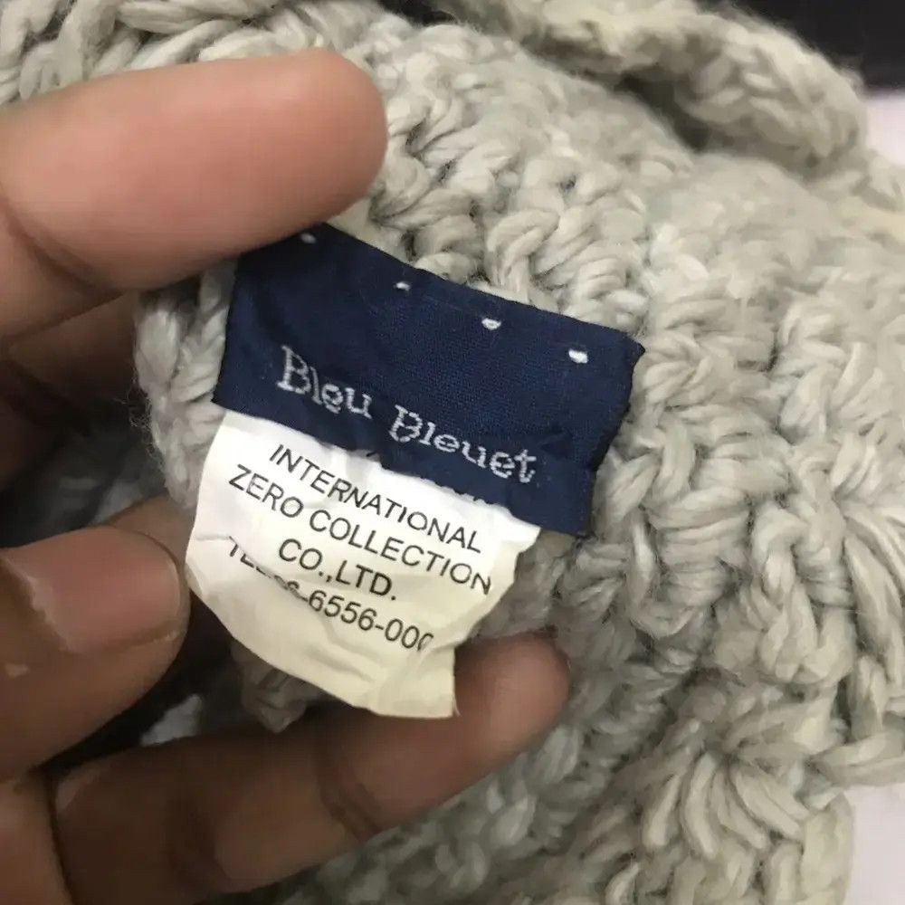 Japanese Brand × Vintage Blue Bleuet Knit Beanie Hat Size ONE SIZE - 8 Thumbnail