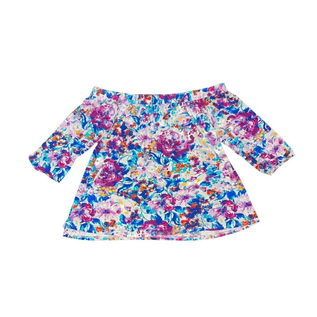 Other Loveappella Castania Floral Multicolor Off Shoulder Blouse Size M / US 6-8 / IT 42-44 - 3 Thumbnail