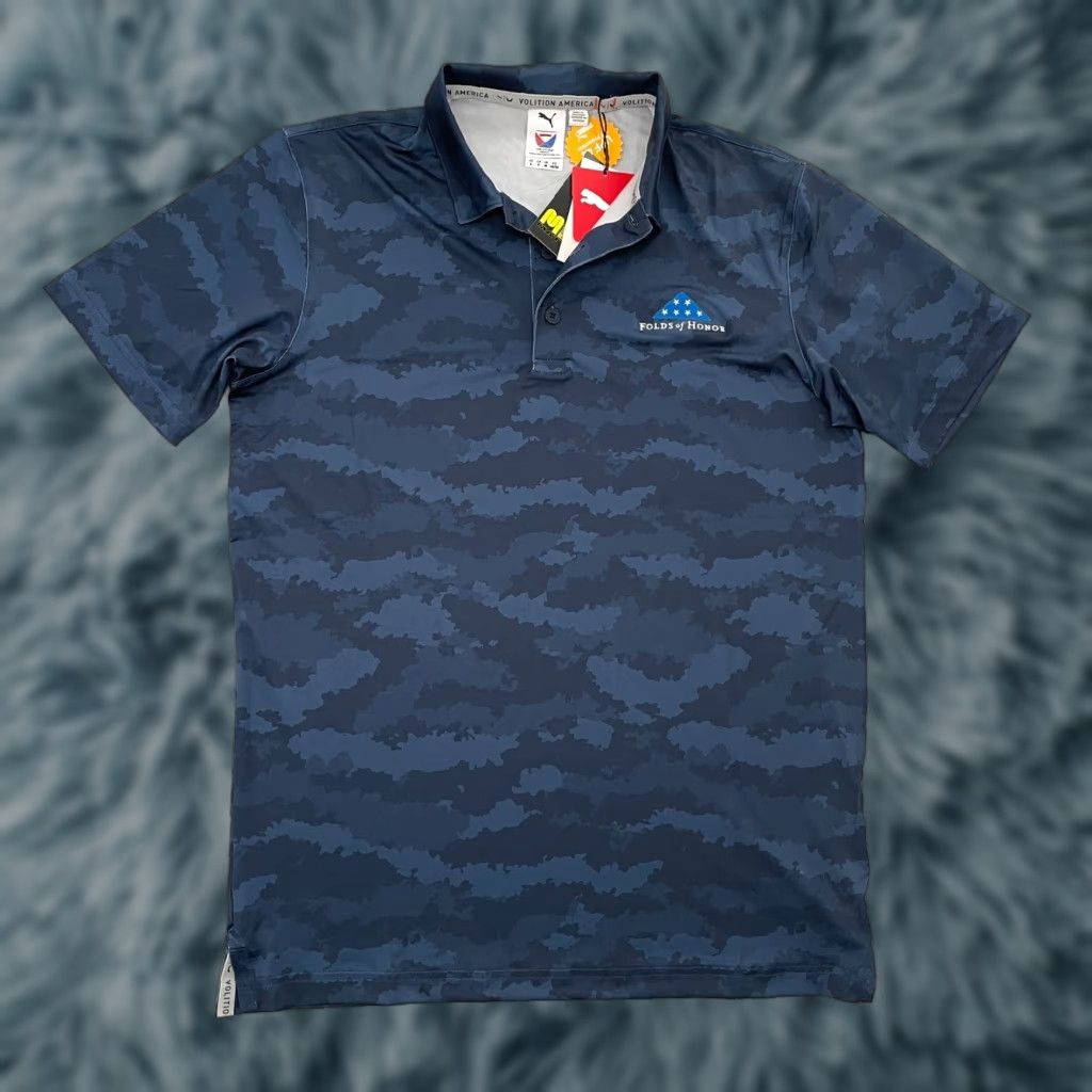 Puma PUMA Polo Shirt Adult Small Blue Camo Volition America Logo Mens S Blue Polo Shirt Camo Volition America Logo Mens S NEW Size US S / EU 44-46 / 1 - 1 Thumbnail