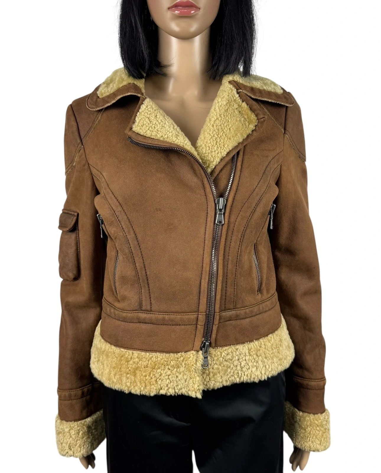 Tod's Tod’s Genuine Leather Shearling Biker Jacket size 44 Size M / US 6-8 / IT 42-44 - 2 Thumbnail
