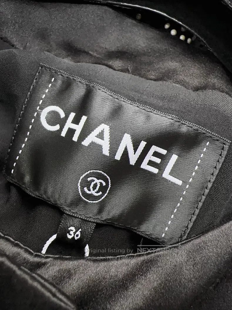 Chanel Chanel 23C black heavy industry white studs full of logo s Size XS / US 0-2 / IT 36-38 - 5 Thumbnail