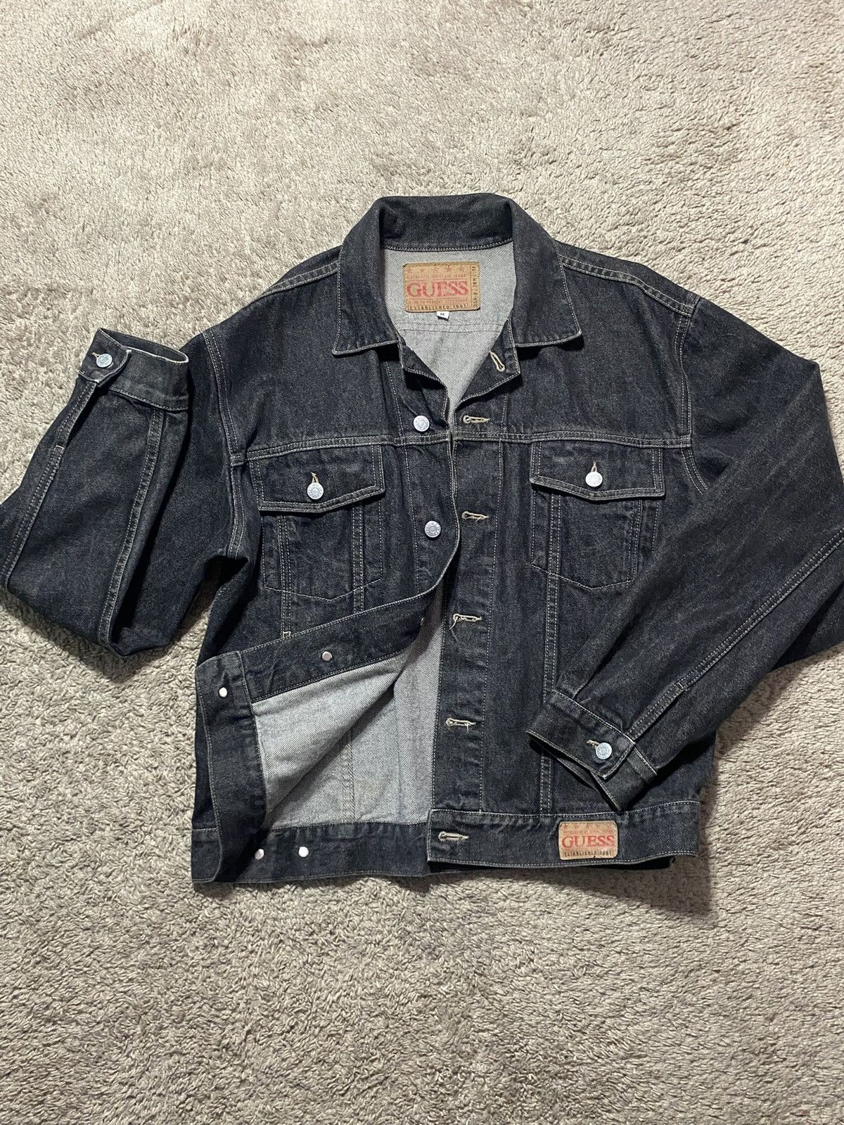 Guess Authentic Guess Black Denim Jacket Size US M / EU 48-50 / 2 - 2 Thumbnail