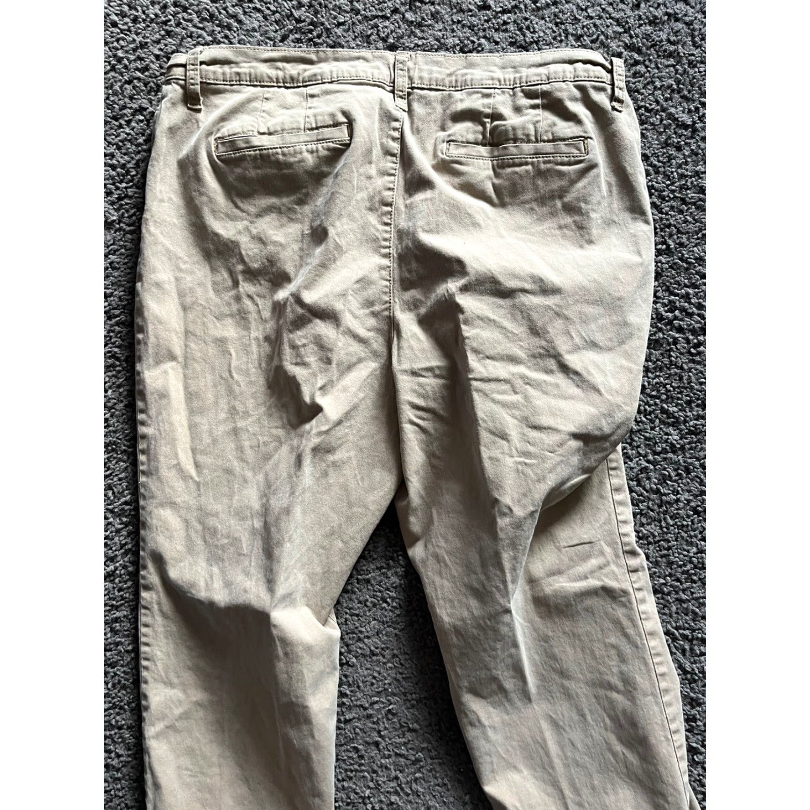 Gloria Vanderbilt Gloria Vanderbilt Amanda Womens 16 Beige Classic Fit Tapered Chino Twill Pant Size 38" / US 16 / IT 52 - 3 Thumbnail