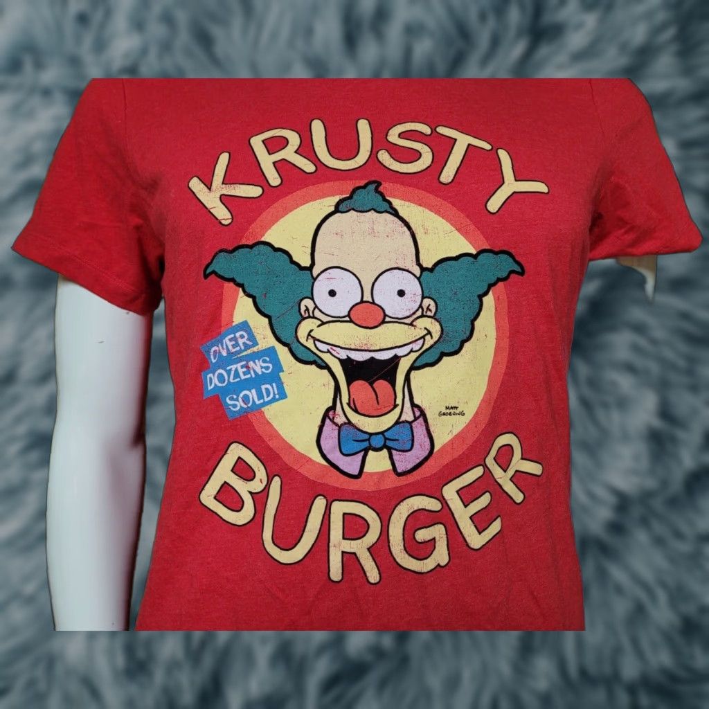 Vintage Womens T-Shirt Krusty Burger Universal Studios 2XL Red Crew Neck Short Sleeve Cartoon NWT Size XXL / US 16-18 / IT 52-54 - 1 Thumbnail