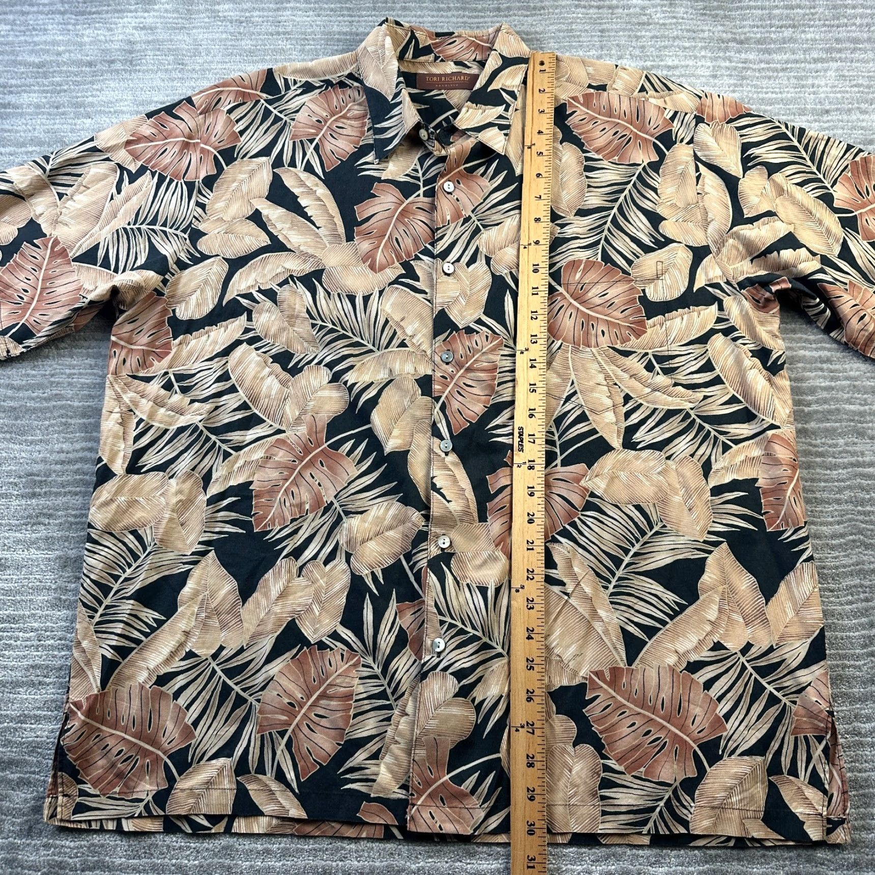 Tori Richard Tori Richard Shirt XL Mens Brown Palm Hawaiian Button Up Size US XL / EU 56 / 4 - 8 Thumbnail