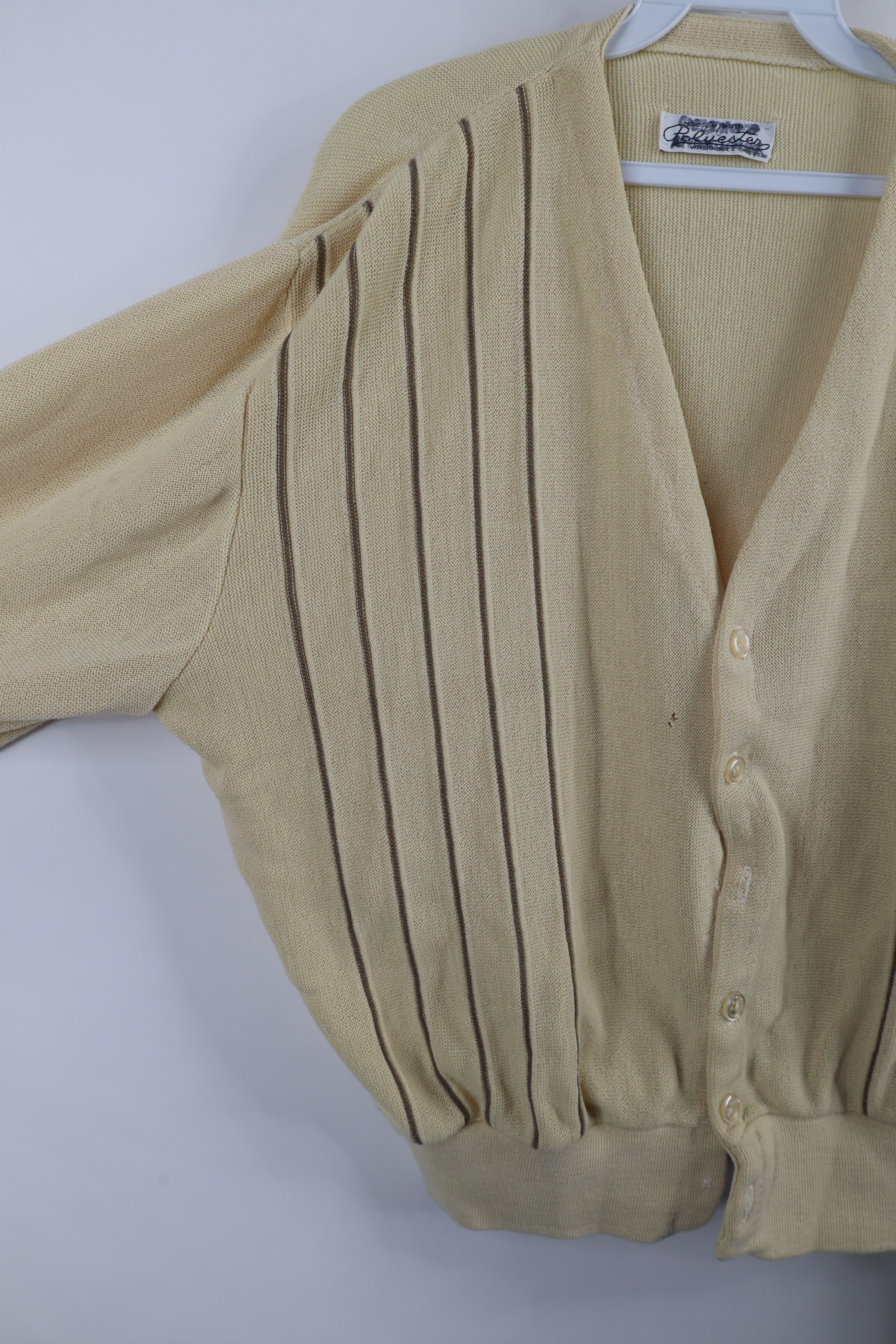 Vintage Vintage 50s Rockabilly Striped Knit Cardigan Sweater USA Size US M / EU 48-50 / 2 - 9 Thumbnail