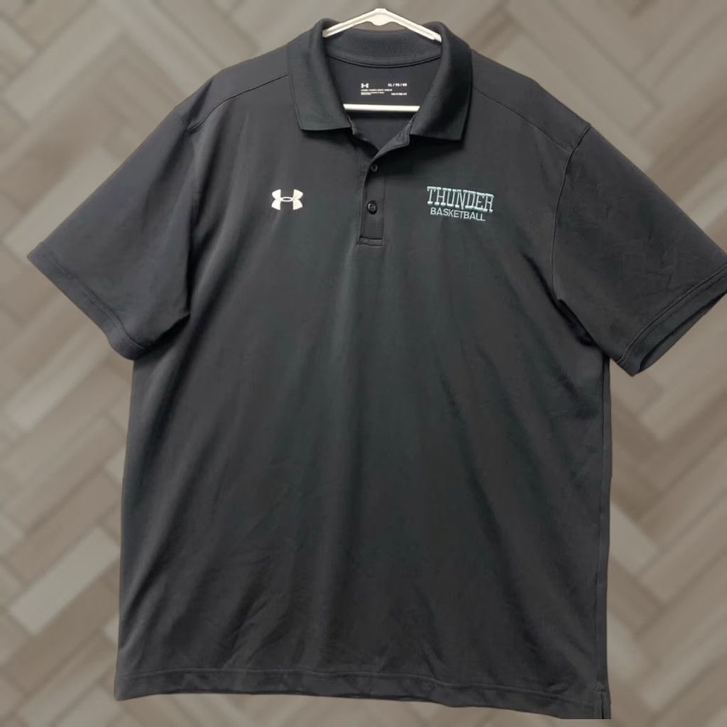Under Armour Thunder Under Armour Basketball Polo Shirt Mens XL Black Quick Dry Moisture Wicking Collared Short Sleeve UA Victor 114-43 Size US XL / EU 56 / 4 - 1 Thumbnail