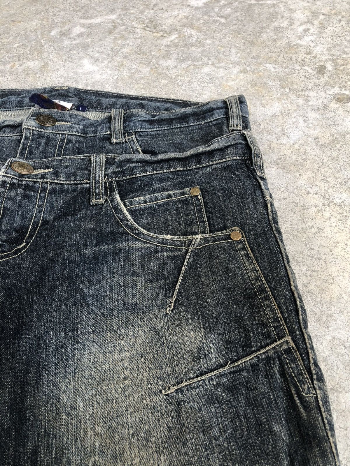Japanese Brand Japanese Denim Lab Double Waist Distressed Denim Slim Size US 34 / EU 50 - 17 Thumbnail