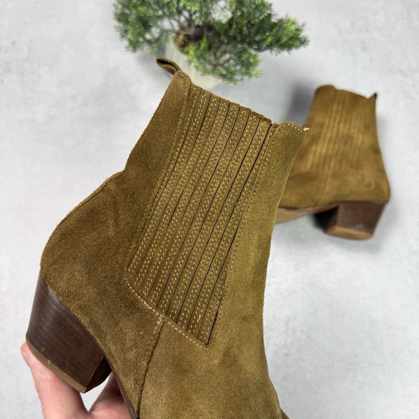 Sandro Sandro Women Western Boots Suede Brown Size 37 US 7 Size US 7 / IT 37 - 2 Thumbnail