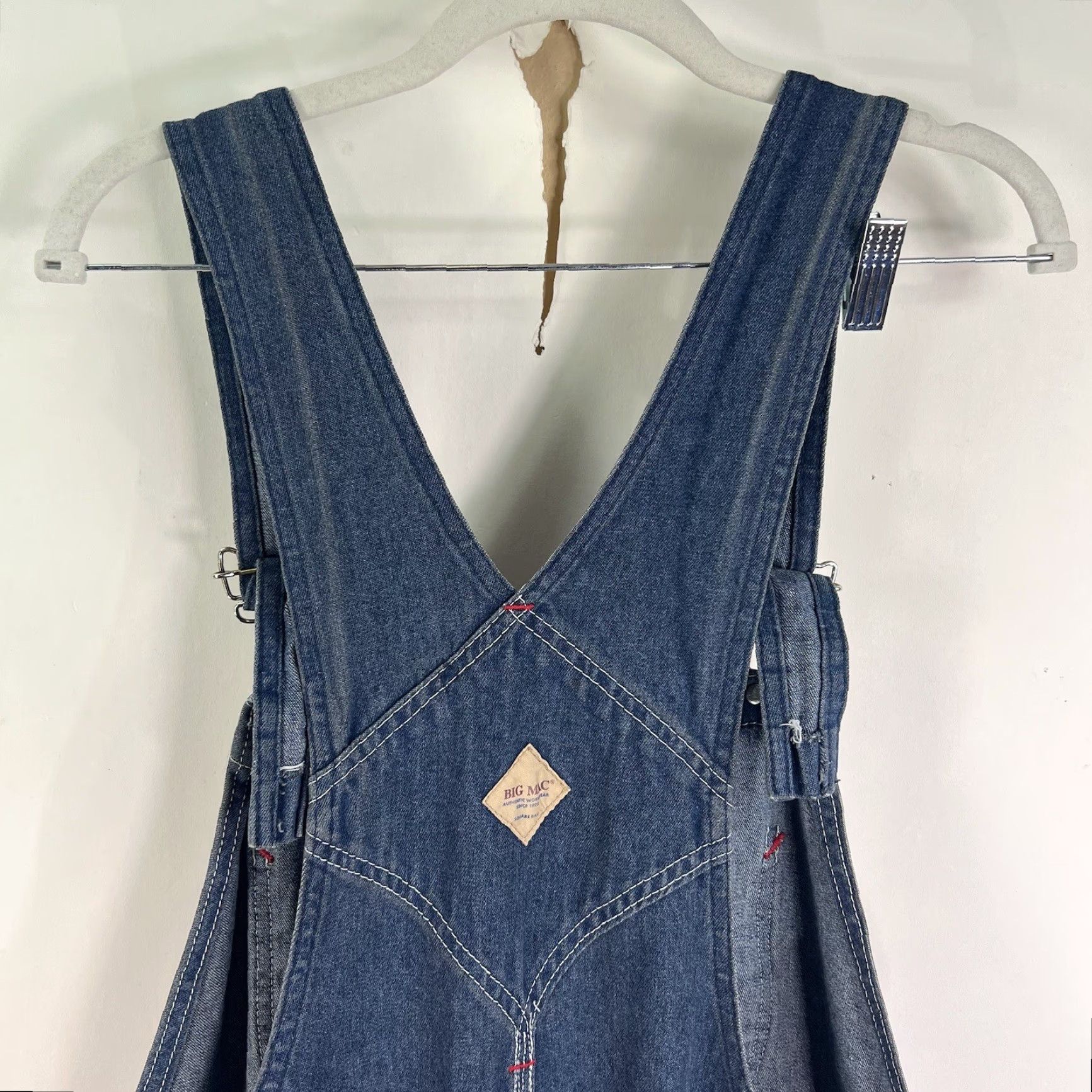 Vintage BIG MAC Denim Bibs Mens XL Blue 42X29 Regular Carpenter Jeans Size US 36 / EU 52 - 6 Thumbnail