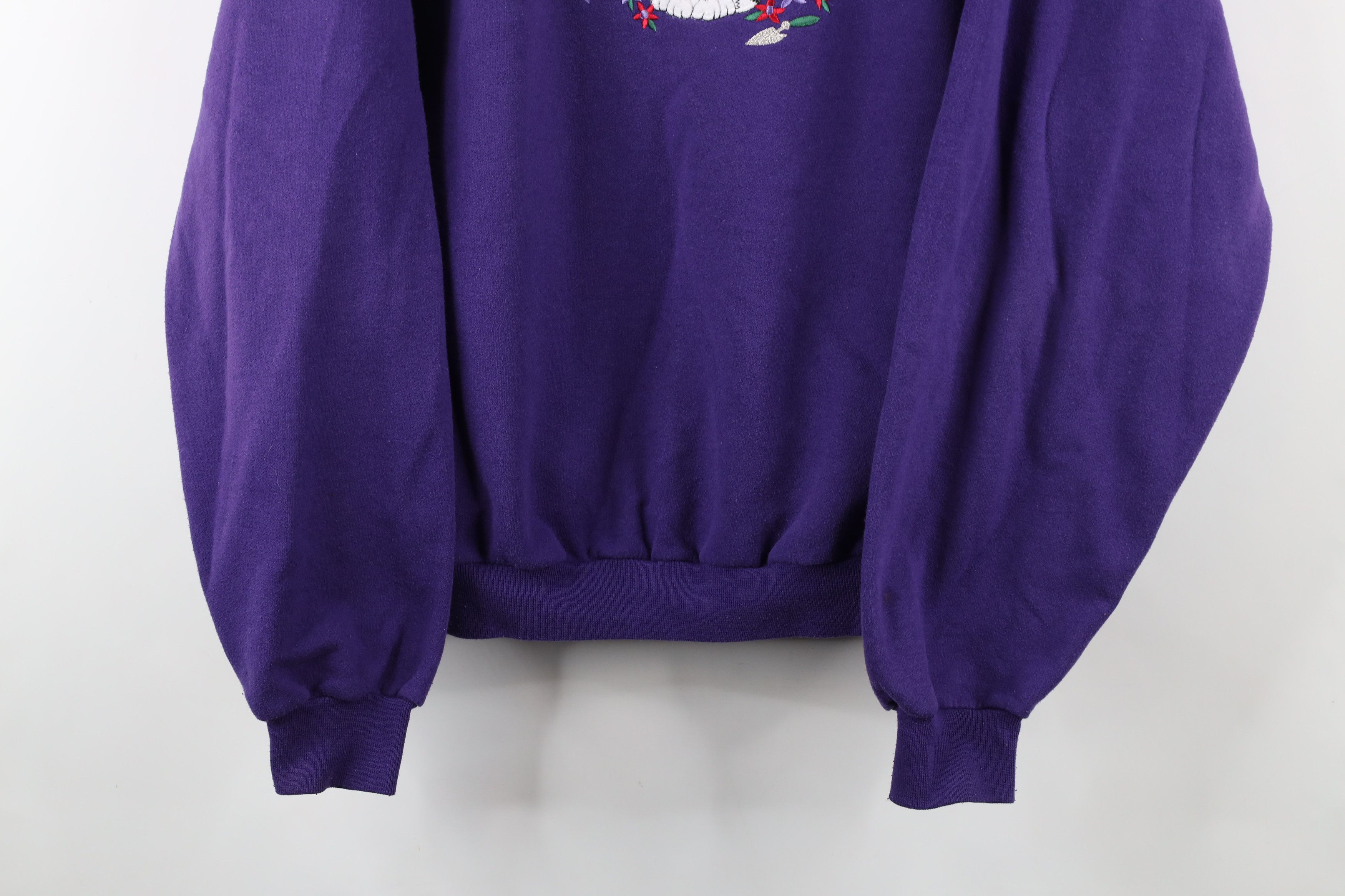 Vintage Vintage 90s Streetwear Cat Kitten Flower Crewneck Sweatshirt Size L / US 10 / IT 46 - 3 Thumbnail