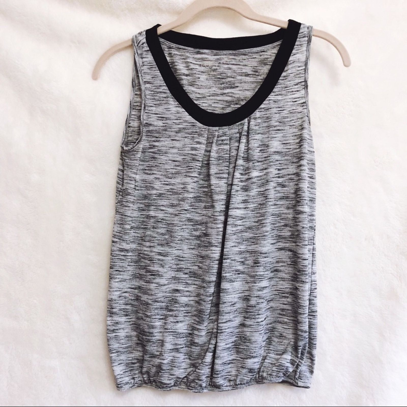 Loft LOFT Gray & Black Outlined Sleeveless Top Size XS / US 0-2 / IT 36-38 - 7 Thumbnail