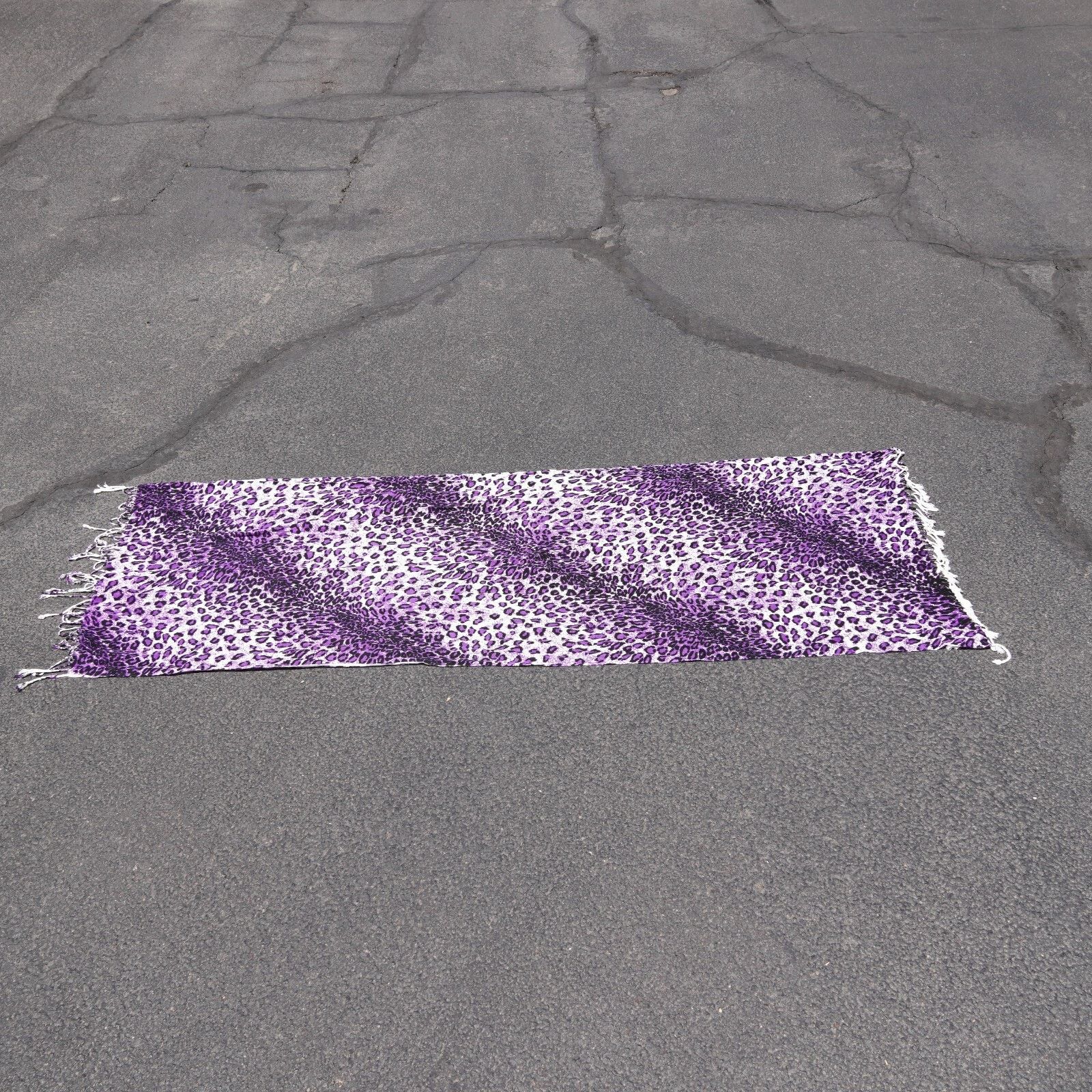 Other Purple Cat Leopard Print Pashmina Scarf Shawl Scarve 67”x26” Size ONE SIZE - 7 Thumbnail
