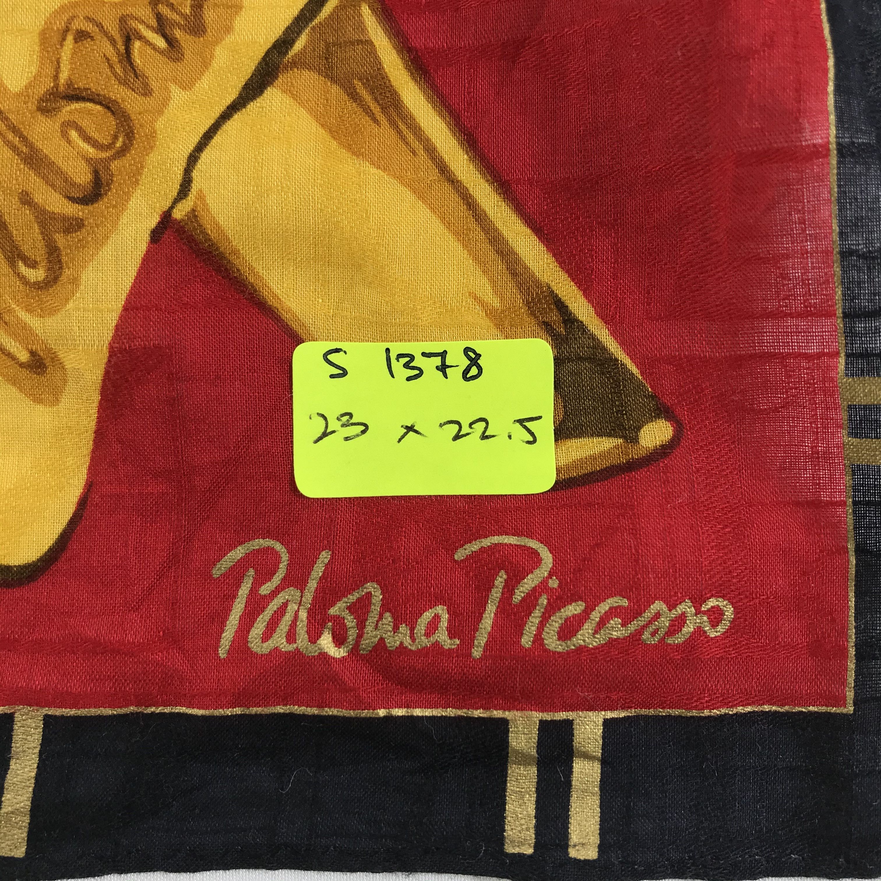 Paloma Picasso × Vintage Paloma Picasso Bandana / Handkerchief / Neckerchief - S1378 Size ONE SIZE - 5 Thumbnail