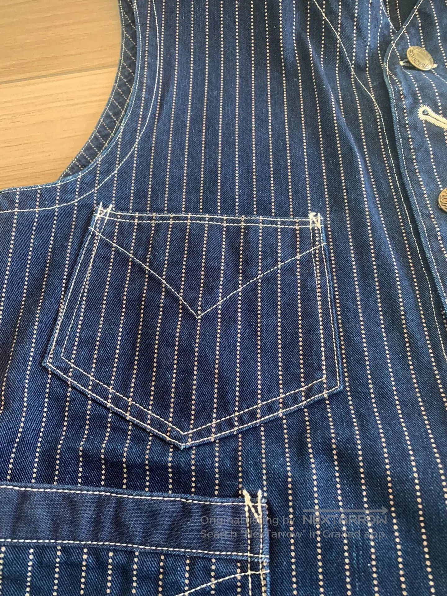Freewheelers FREEWHEELERS WABASH Stripe Work Vest. Size US XS / EU 42 / 0 - 6 Thumbnail