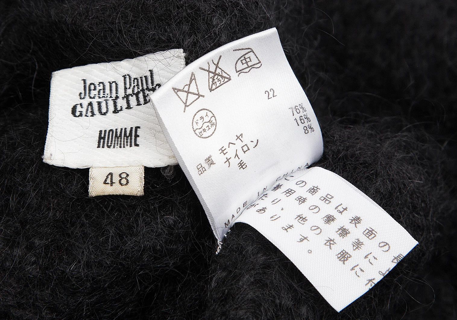 Jean Paul Gaultier Mohair Back Open Knit in Black Size 48 Size US M / EU 48-50 / 2 - 11 Thumbnail