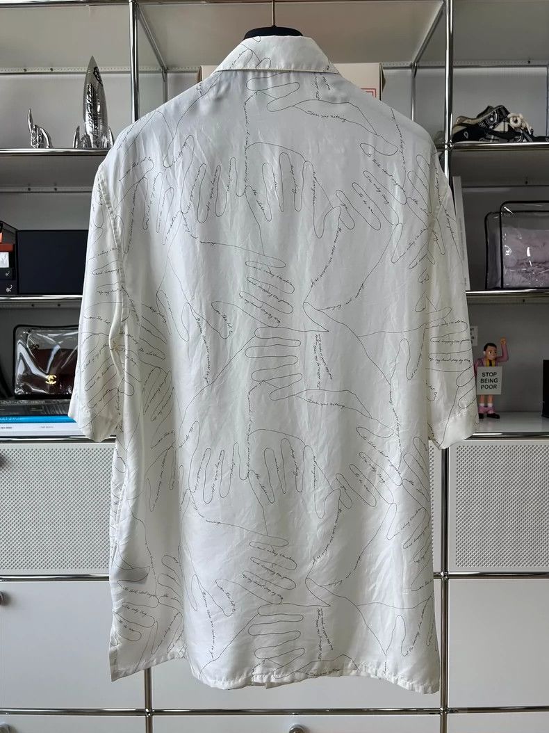 Dior Dior White palm line pattern printed mulberry silk short-sl Size US XXS / EU 40 - 2 Thumbnail