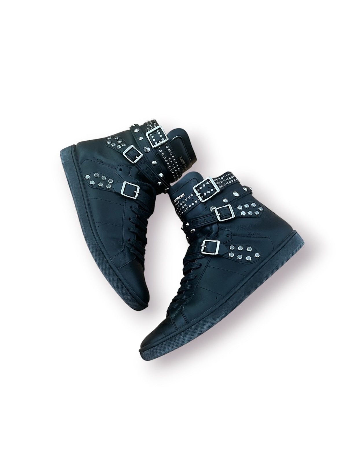 Saint Laurent Paris Saint Laurnet SL/16H belted high tops Size US 8.5 / IT 38.5 - 1 Thumbnail