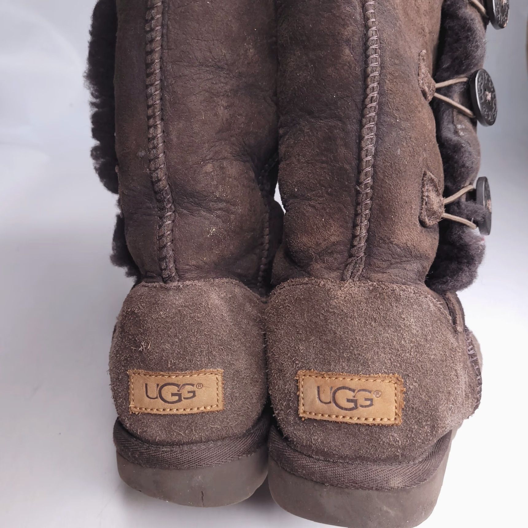 Ugg UGG Boots Womens 8 Brown Tall Wool Shearling Button Shoes Boots Womens 8 Brown Size US 8 / IT 38 - 7 Thumbnail