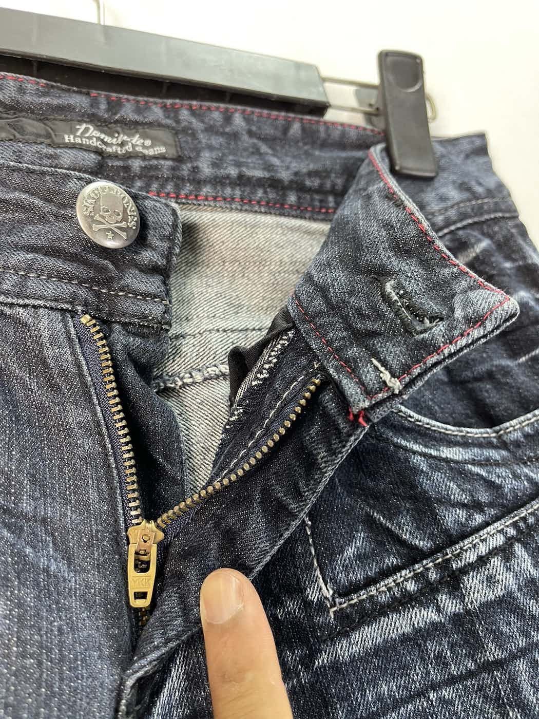 Japanese Brand × Vintage Rock Unite Skull Bones🔥 Special Design Denim By Dominate Size US 31 - 12 Thumbnail