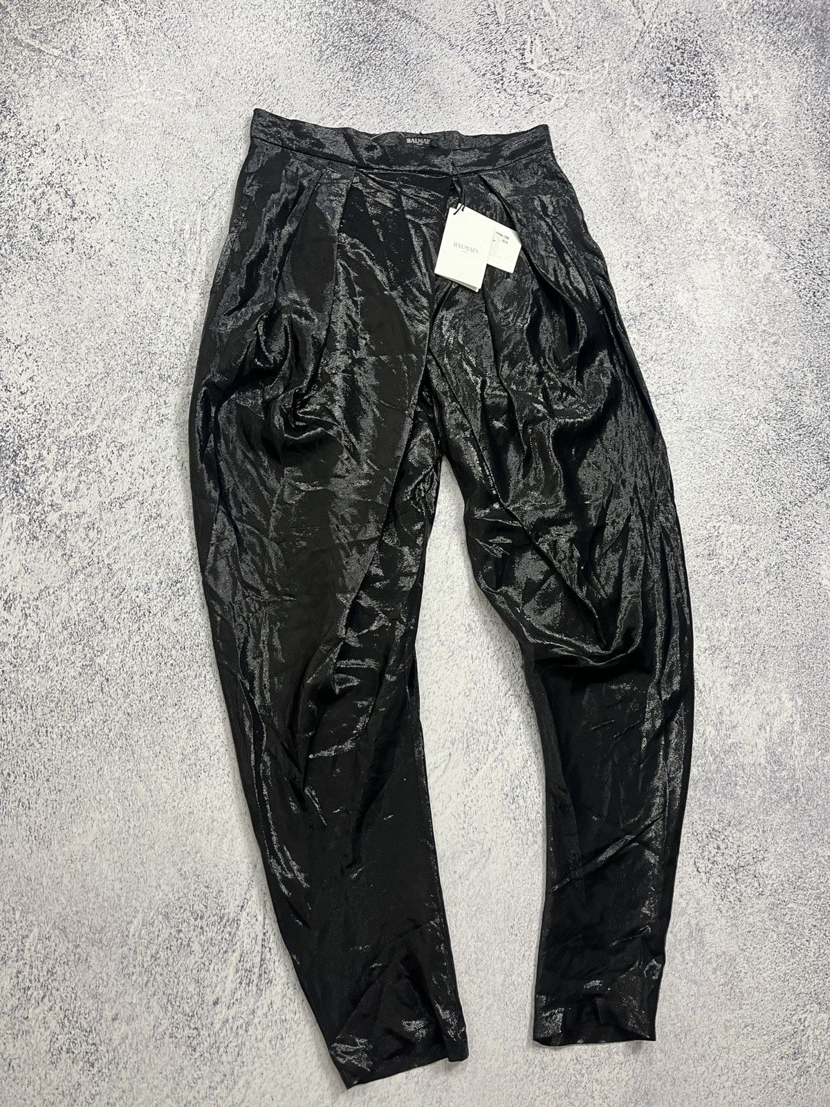 Balmain BNWT🔥 Balmain Paris Asymmetric Draped Silk Trousers Pants Size US 32 / EU 48 - 6 Thumbnail