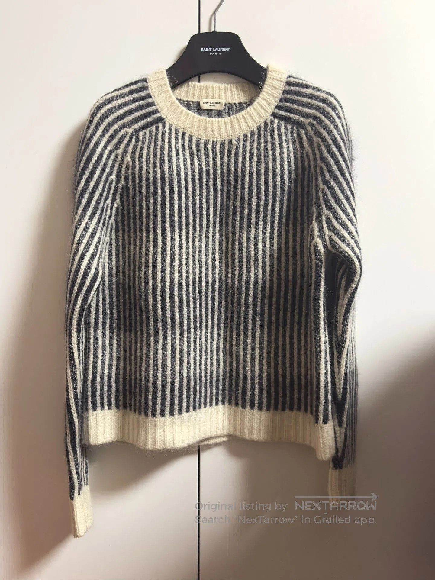 Saint Laurent Paris Saint Laurent Black White Stripe Sweater L. Size US L / EU 52-54 / 3 - 1 Thumbnail