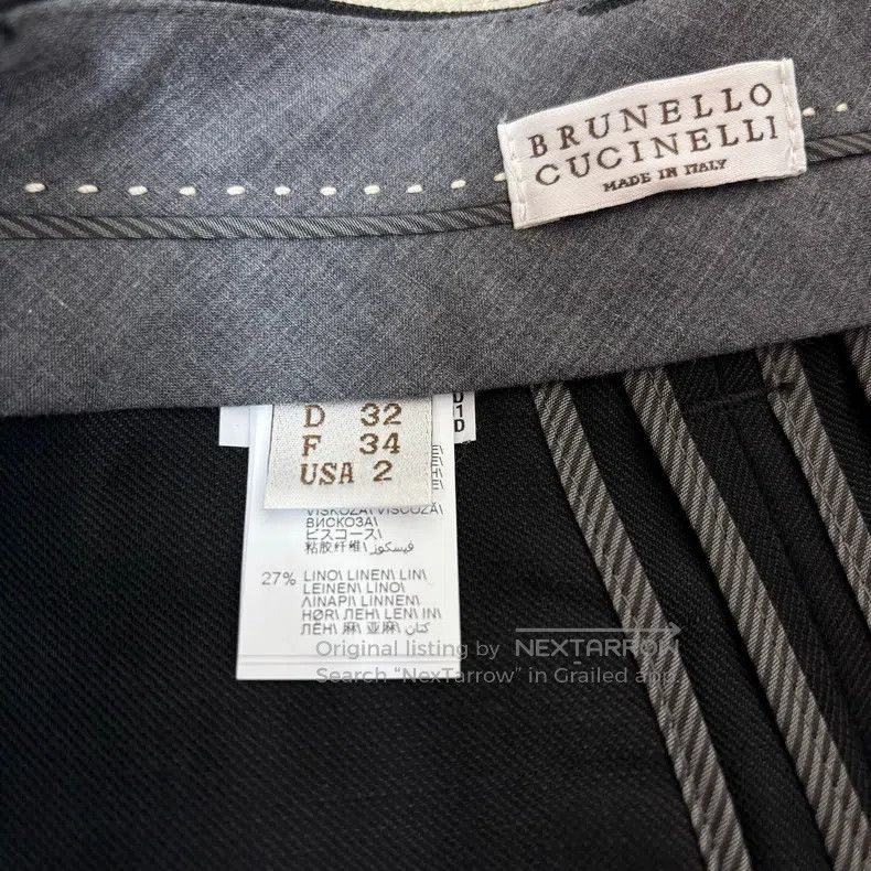 Brunello Cucinelli Brunello Cucinelli Women's Black Wide Leg Pants Size 42" / US 20 - 5 Thumbnail