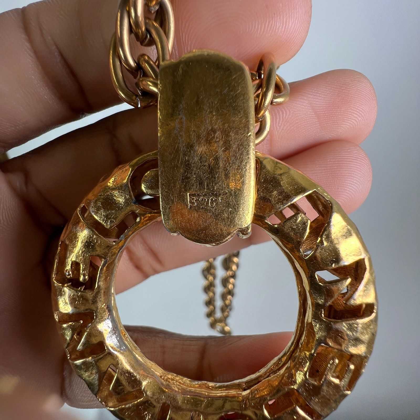 Chanel Chanel Gold Plated Cutout Logo Medallion Pendent Necklace Size ONE SIZE - 3 Thumbnail